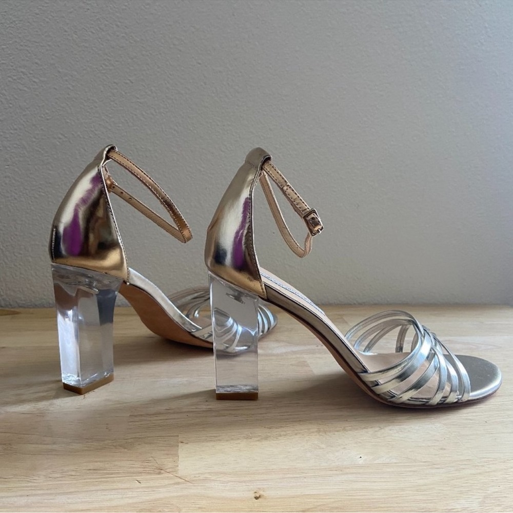 Diane Von Furstenberg Strappy Silver Gold Sandals
